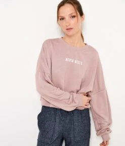 Sweat Cropped Print « never Rests » Femme Bark | Homewear Camaieu Femme -Vêtements Femme Soldes sweat cropped print c2abc2a0never restsc2a0c2bb femme bark homewear camaieu femme 6