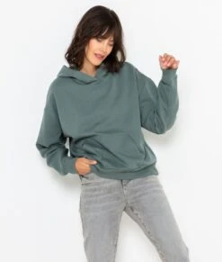 Sweat Femme À Capuche Balsam Green | Homewear Camaieu Femme