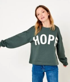 Sweat Femme Message Printé Coton Bio Urban Chic | Pull, Gilets Camaieu Femme -Vêtements Femme Soldes sweat femme message printc3a9 coton bio urban chic pull gilets camaieu femme 6