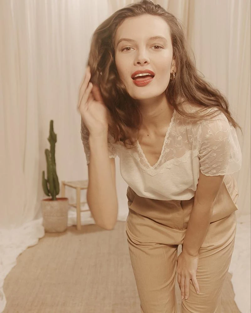 Teeshirt Clinton Ecru | Tops & Tee-shirts Grace & Mila Femme 3 Teeshirt Clinton Ecru | Tops & Tee-shirts Grace & Mila Femme