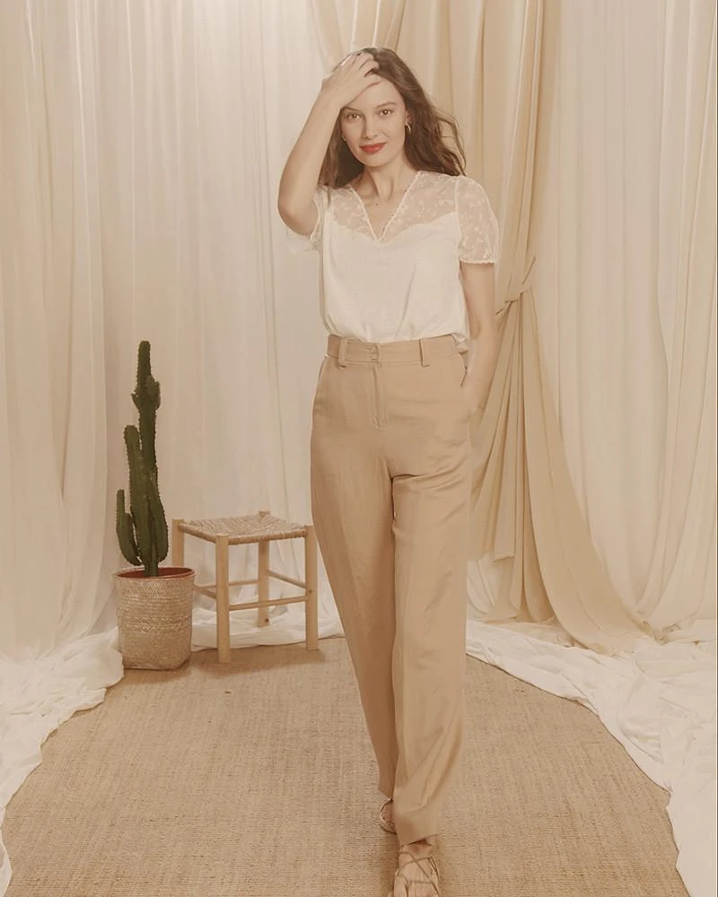 Teeshirt Clinton Ecru | Tops & Tee-shirts Grace & Mila Femme 4 Teeshirt Clinton Ecru | Tops & Tee-shirts Grace & Mila Femme – Image 2