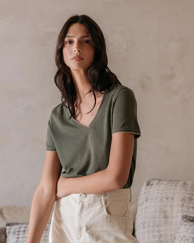 Teeshirt Dinard Kaki | Tops & Tee-shirts Grace & Mila Femme 3 Teeshirt Dinard Kaki | Tops & Tee-shirts Grace & Mila Femme