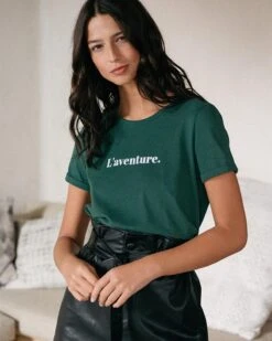 Teeshirt Dream Vert | Tops & Tee-shirts Grace & Mila Femme -Vêtements Femme Soldes teeshirt dream vert tops tee shirts grace mila femme 2