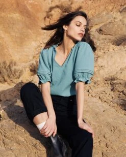 Top Carlson Vert | Tops & Tee-shirts Grace & Mila Femme