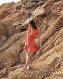 Top Caspian Peche | Tops & Tee-shirts Grace & Mila Femme -Vêtements Femme Soldes top caspian peche tops tee shirts grace mila femme 3