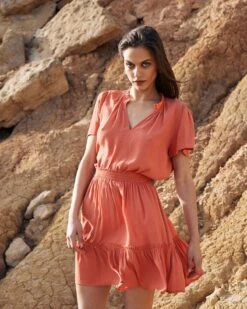 Top Caspian Peche | Tops & Tee-shirts Grace & Mila Femme -Vêtements Femme Soldes top caspian peche tops tee shirts grace mila femme 4