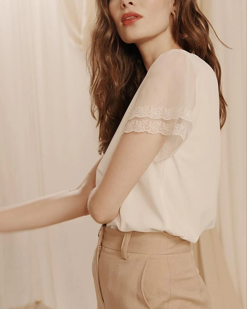 Top Clark Ecru | Tops & Tee-shirts Grace & Mila Femme 3 Top Clark Ecru | Tops & Tee-shirts Grace & Mila Femme