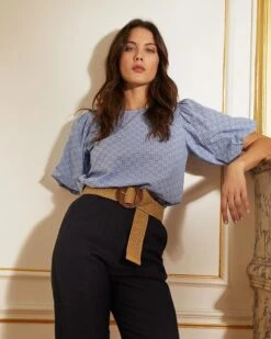 Top Clementin Bleu | Tops & Tee-shirts Grace & Mila Femme -Vêtements Femme Soldes top clementin bleu tops tee shirts grace mila femme 4