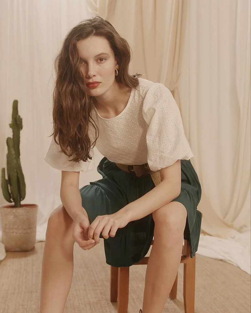 Top Clementin Ecru | Tops & Tee-shirts Grace & Mila Femme 6 Top Clementin Ecru | Tops & Tee-shirts Grace & Mila Femme – Image 4