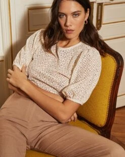 Top Constantin Ecru | Tops & Tee-shirts Grace & Mila Femme -Vêtements Femme Soldes top constantin ecru tops tee shirts grace mila femme 3