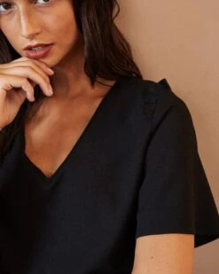 Top Dandy Noir | Tops & Tee-shirts Grace & Mila Femme -Vêtements Femme Soldes top dandy noir tops tee shirts grace mila femme 3