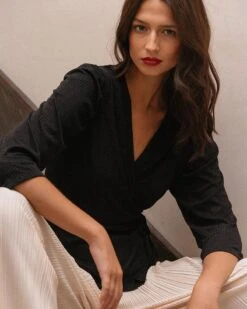 Top Dorinda Noir | Tops & Tee-shirts Grace & Mila Femme 11 Top Dorinda Noir | Tops & Tee-shirts Grace & Mila Femme -Vêtements Femme Soldes top dorinda noir tops tee shirts grace mila femme 4