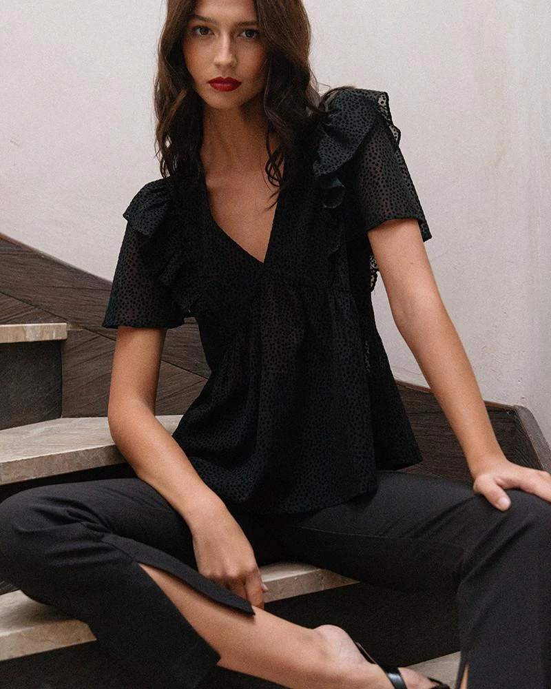 Top Drama Noir | Tops & Tee-shirts Grace & Mila Femme 3 Top Drama Noir | Tops & Tee-shirts Grace & Mila Femme