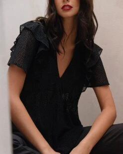 Top Drama Noir | Tops & Tee-shirts Grace & Mila Femme 10 Top Drama Noir | Tops & Tee-shirts Grace & Mila Femme -Vêtements Femme Soldes top drama noir tops tee shirts grace mila femme 2