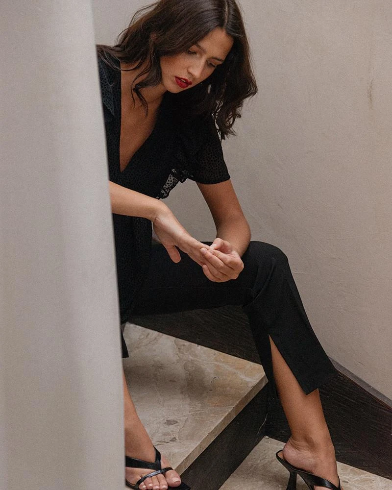 Top Drama Noir | Tops & Tee-shirts Grace & Mila Femme 7 Top Drama Noir | Tops & Tee-shirts Grace & Mila Femme – Image 5