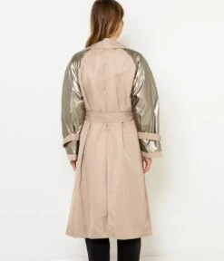Trench Empiècement Métallisé Femme Beige Clair | Manteaux,Doudounes Camaieu Femme -Vêtements Femme Soldes trench empic3a8cement mc3a9tallisc3a9 femme beige clair manteauxdoudounes camaieu femme 3