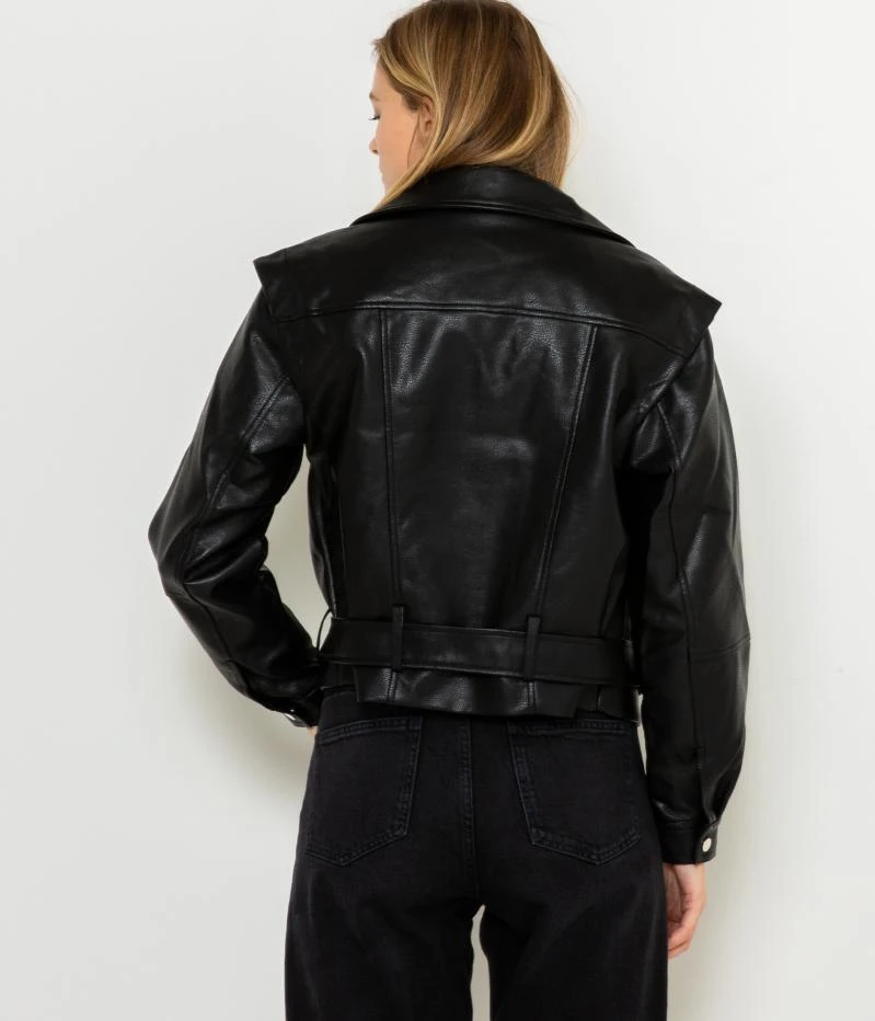 Veste Biker Femme Faux Cuir Noir | Manteaux,Doudounes Camaieu Femme 5 Veste Biker Femme Faux Cuir Noir | Manteaux,Doudounes Camaieu Femme – Image 3