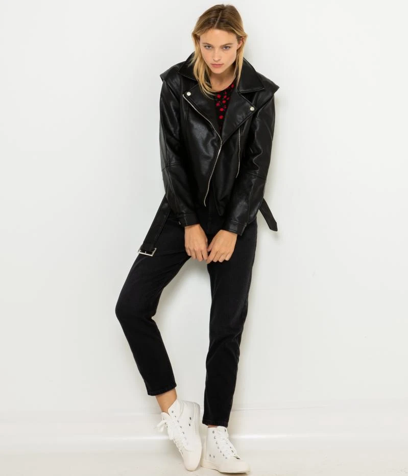 Veste Biker Femme Faux Cuir Noir | Manteaux,Doudounes Camaieu Femme 6 Veste Biker Femme Faux Cuir Noir | Manteaux,Doudounes Camaieu Femme – Image 4