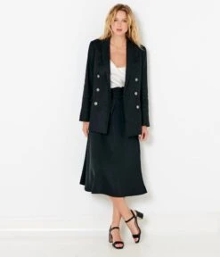 Veste Blazer Double Boutonnage Femme Noir | Vestes, Blazers Camaieu Femme -Vêtements Femme Soldes veste blazer double boutonnage femme noir vestes blazers camaieu femme 6