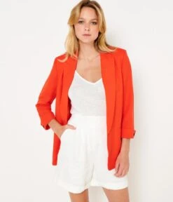 Veste Blazer Femme Lin Grenadine | Vestes, Blazers Camaieu Femme