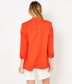Veste Blazer Femme Lin Grenadine | Vestes, Blazers Camaieu Femme -Vêtements Femme Soldes veste blazer femme lin grenadine vestes blazers camaieu femme 3