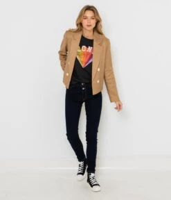 Veste Blazer Femme Tanin | Vestes, Blazers Camaieu Femme -Vêtements Femme Soldes veste blazer femme tanin vestes blazers camaieu femme 4