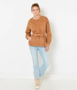 Veste Saharienne Toile De Coton Recyclé Brown Sugar | Vestes, Blazers Camaieu Femme -Vêtements Femme Soldes veste saharienne toile de coton recyclc3a9 brown sugar vestes blazers camaieu femme 4