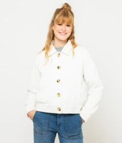 Veste Velours Côtelée Femme Marshmallow | Vestes, Blazers Camaieu Femme
